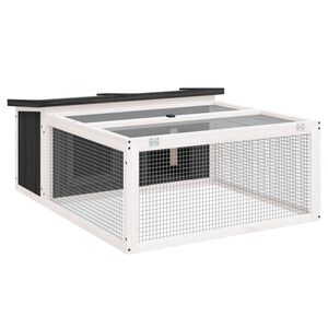 vidaXL Konijnenhok 117,5x97x47,5 cm massief grenenhout grijs