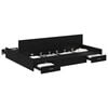 vidaXL Opbergbedframe met lade Zwart Eiken 140 x 200 cm Bewerkt hout