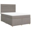 vidaXL Boxspring met matras stof taupe 140x200 cm