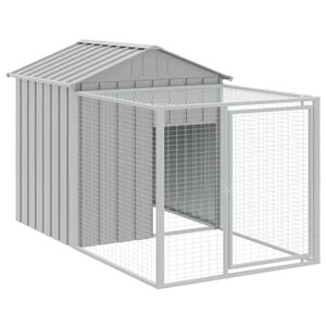 vidaXL Kippenhok met ren lichtgrijs 117x201x123 cm gegalvaniseerd staal