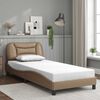 vidaXL Bedframe zonder matras "Hvar" kunstleer cappucinnokleurig 90x190 cm
