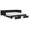 vidaXL Slaapbank met onderschuifbed en lades 100x200 cm fluweel zwart