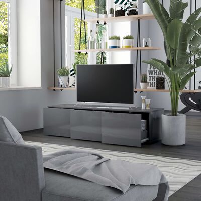 vidaXL Tv-meubel 120x34x30 cm bewerkt hout hoogglans grijs