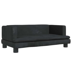 vidaXL Kinderbank 80x45x30 cm fluweel zwart