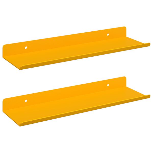 vidaXL Drijvende plank 2 pcs Mosterdgeel 30 x 9 x 2,5 cm Staal