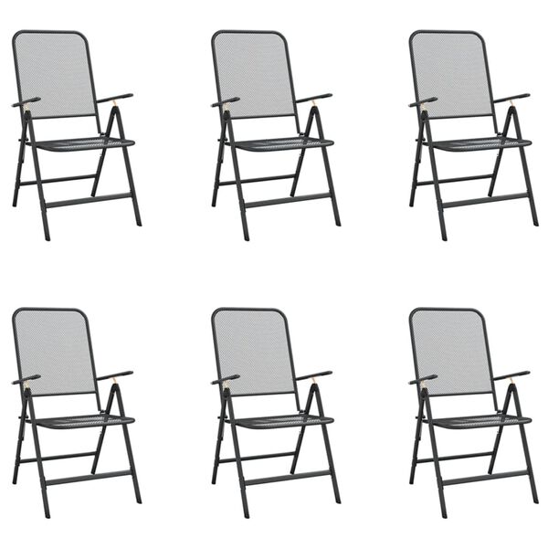 vidaXL 7-delige Tuinset metaalgaas antracietkleurig