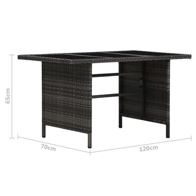 vidaXL 4-delige Loungeset met kussens poly rattan grijs