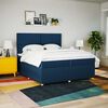 vidaXL Boxspring met matras stof blauw 200x200 cm