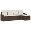 vidaXL Bankstel met kussen met opslag 5 pcs Bruin poly rattan
