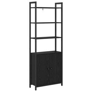 vidaXL Boekenkast 6-laags 60 x 24 x 161 cm Bewerkt hout Zwart Eiken