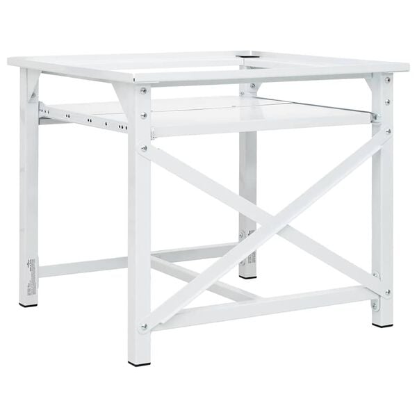 vidaXL Wasmachineverhoger met uittrekbaar schap wit