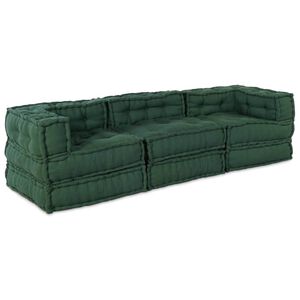 vidaXL Modulair Sofabet Stof Groen 210 x 70 x 56 cm