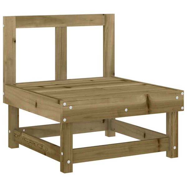 vidaXL Middenbank met kussens geïmpregneerd grenenhout