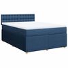 vidaXL Boxspring met matras stof blauw 160x200 cm