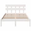 vidaXL Bedframe met hoofdeinde Wit 135 x 190 cm Massief grenenhout