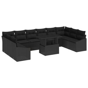 vidaXL Tuin Sofa Set 11 st Zwart poly rattan, Gepoedercoat staal