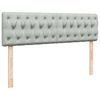 vidaXL Ottoman bed met matras en LED's 140x200cm fluweel lichtgrijs