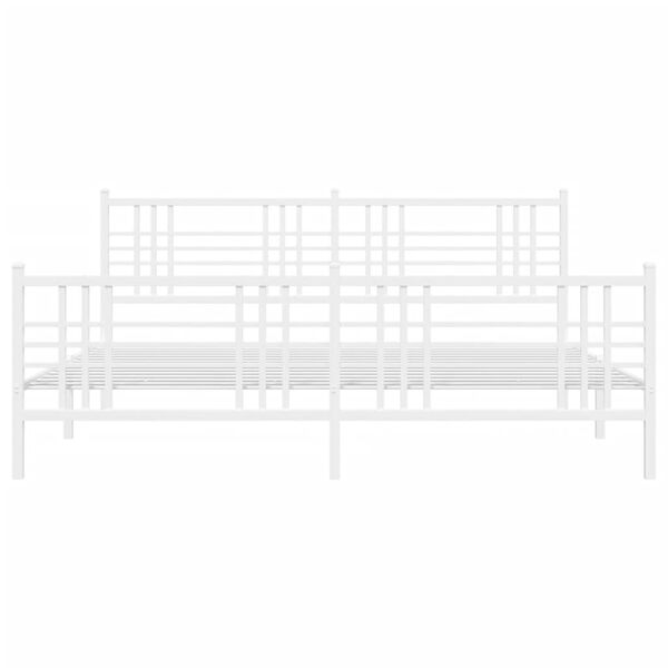 vidaXL Bedframe met hoofd- en voeteneinde metaal wit 180x200 cm