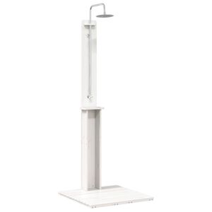 vidaXL Buitendouche Wit 75 x 76 x 217 cm Massief grenenhout