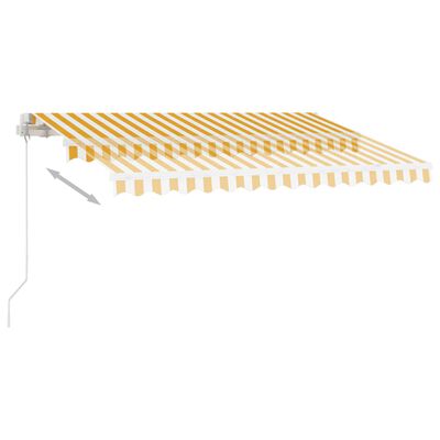 vidaXL Luifel vrijstaand handmatig uittrekbaar 300x250 cm geel en wit