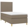 vidaXL Boxspring met matras stof taupe 100x200 cm