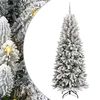 vidaXL Kunstkerstboom Wit 210 cm PVC en Plastic en Staal en PE