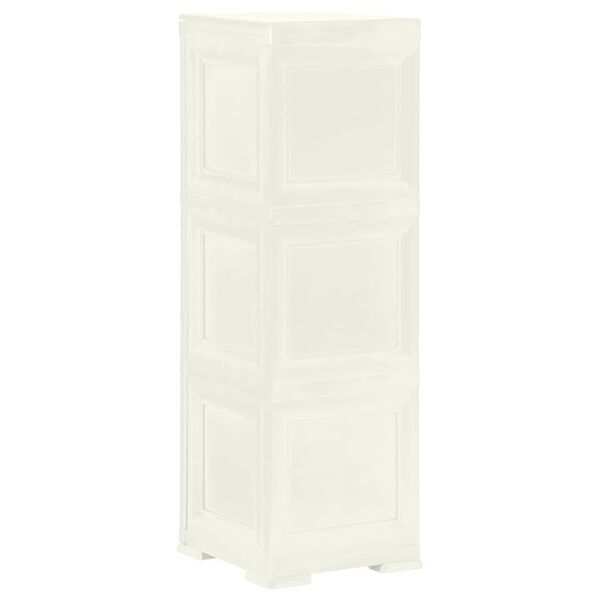 vidaXL Opbergkast hout-look 40x43x125 cm kunststof vanille-ijskleurig