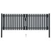 vidaXL Dubbele poort met deur staal 300x125 cm antraciet