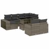 vidaXL 11-delige Loungeset met kussens poly rattan grijs