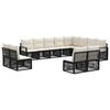 vidaXL Tuinbankenset 12 pcs Zwart poly rattan
