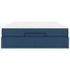 vidaXL Bedframe met matras met matras 2 pcs Blauw Stof