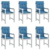 vidaXL Stoelkussens 6 st lage rug 100x50x4 cm stof gem&ecirc;leerd blauw