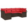 vidaXL Tuin Sofa Set met kussen 6 pcs Bruin poly rattan