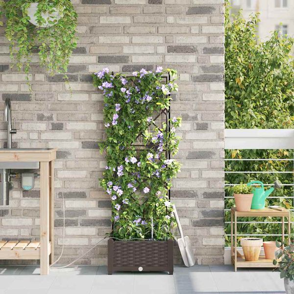 vidaXL Tuin Bloempot Bruin 40 x 40 x 126 cm Staal