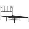 vidaXL Bedframe met hoofdbord metaal zwart 90x190 cm