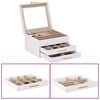 vidaXL Sieradendoosje 3-laags 23x20,5x14 cm wit
