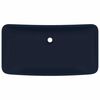 vidaXL Wastafel rechthoekig 71x38 cm keramiek mat donkerblauw