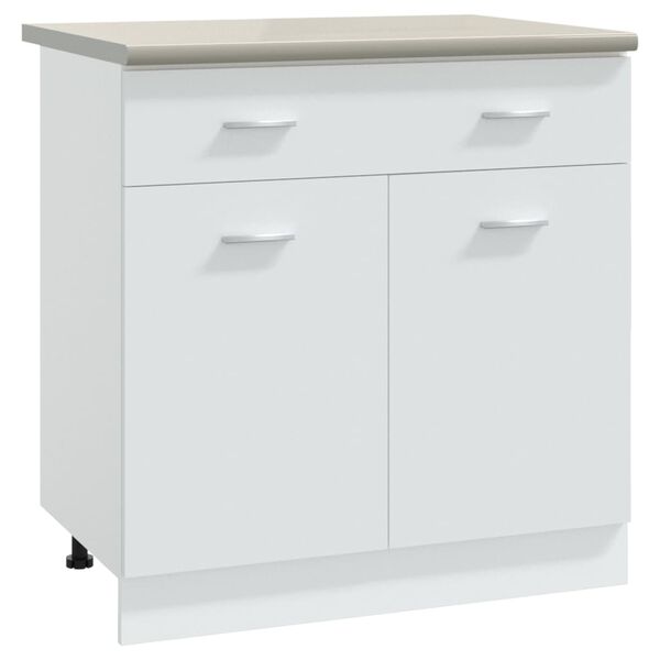 vidaXL Aanrechtblad 80x60x2,8 cm spaanplaat cr&egrave;mekleurig