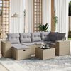 vidaXL 7-delige Loungeset met kussens poly rattan gemengd beige