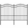 vidaXL Tuinhek Woerden met speerpunt zwart 240x150 cm staal