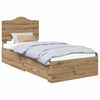 vidaXL Bedframe met hoofdeinde Artisan Eiken 90 x 190 cm Bewerkt hout