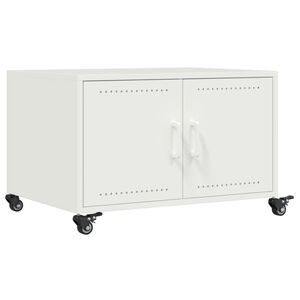 vidaXL Salontafel 68x50x43,5 cm staal wit