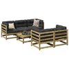 vidaXL 6-delige Loungeset met kussens ge&iuml;mpregneerd grenenhout