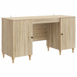 vidaXL Bureau Sonoma 142,5 x 50 x 75 cm Bewerkt hout