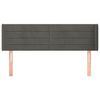 vidaXL Hoofdbord met randen 147x16x78/88 cm fluweel donkergrijs