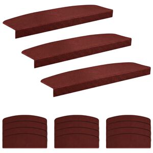 vidaXL Trapmatten 15 st 56 x 17 x 3 cm Bordeauxrood Polyester halfrond