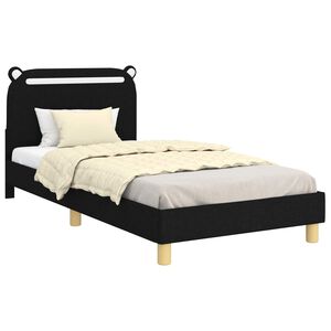 vidaXL Bedframe voor kinderen met hoofdbord Zwart 80 x 200 cm Stof