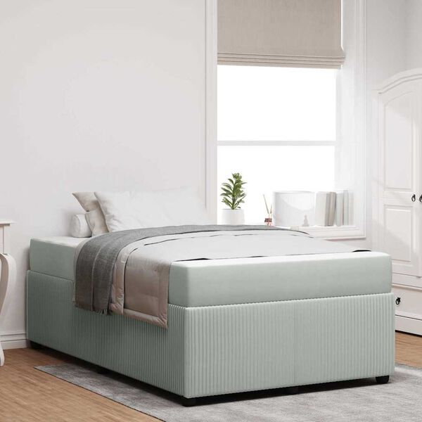 vidaXL Bedframe met matras Lichtgrijs 120 x 200 cm Stof