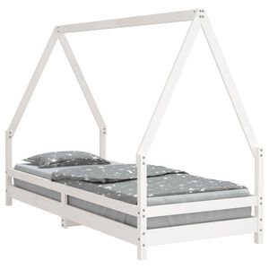 vidaXL Kinderbedframe 90x200 cm massief grenenhout wit