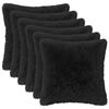 vidaXL Kussen met kussen HEERLEN 6 st Zwart PV Fleece